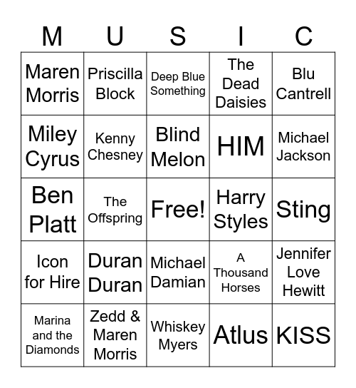 Music_08032024 Bingo Card