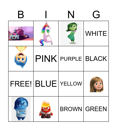 INSIDE OUT Bingo Card