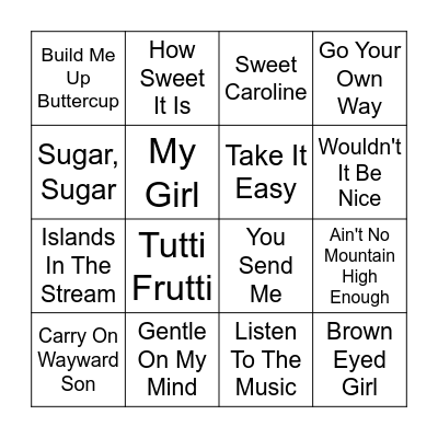 Music BINGO Card