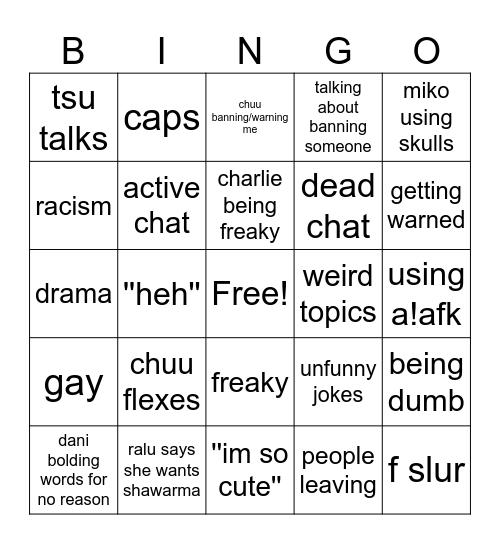 vesna bingo Card