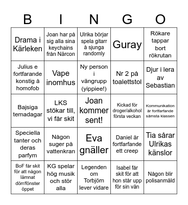 HAGABERG 2024-25 Bingo Card