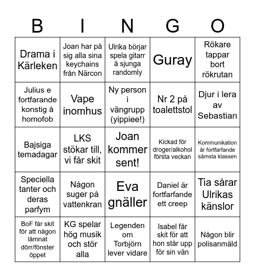 HAGABERG 2024-25 Bingo Card