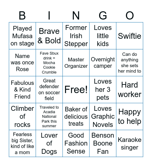 **** Birthday Girl Bingo **** Bingo Card