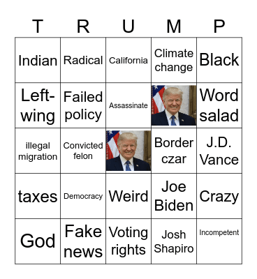 Debate 2024 Bingo Card