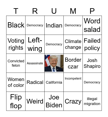Debate 2024 Bingo Card