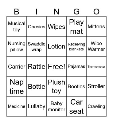 BABY IN BLOOM Bingo Card