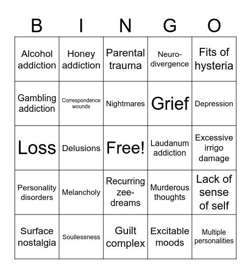 DR HARPER BINGO Card