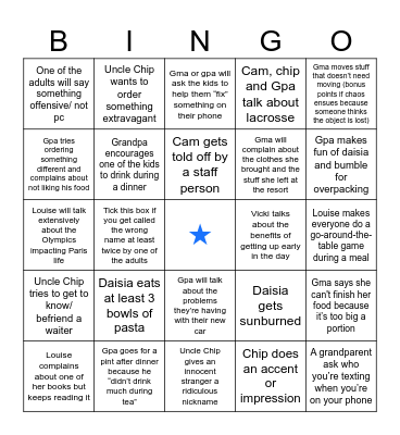 Marbella family madness Bingo Card