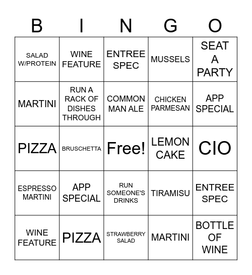 Farmhouse Bingo! Bingo Card