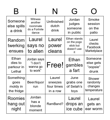 Patrick Bingo Card