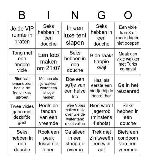 Sziget Sterre Bingo Card