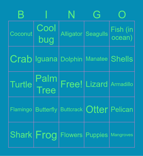 Florida Board Bingo Card