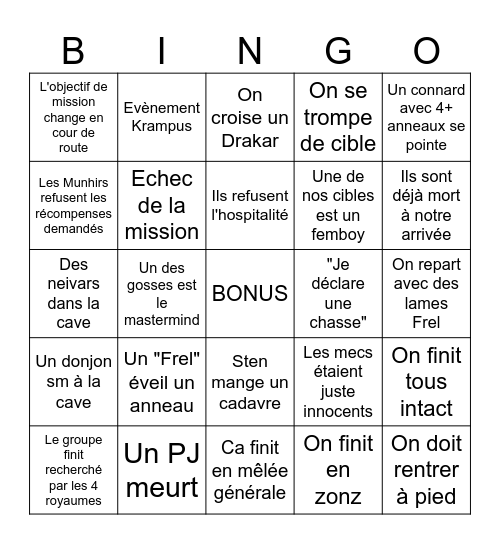Le meurtre trop rigolo Bingo Card