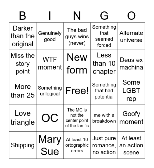 Random stuff Bingo Card