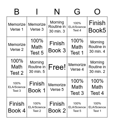 EXCELLENCE BINGO Card