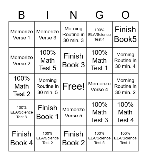 EXCELLENCE BINGO Card