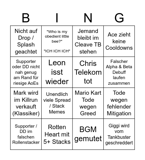 M2S Bingo Card