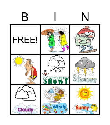 How's the weather? Bingo Card