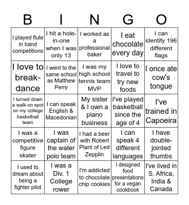 NSUCO Class of 2020 Bingo Card