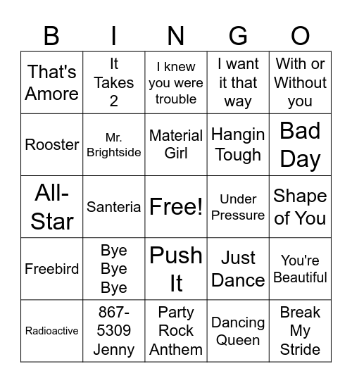 8/7- Round 2 Bingo Card