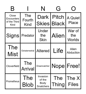 Baba Yaga Bingo - Aliens Edition Bingo Card