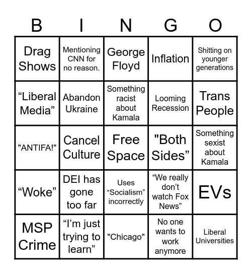 Alexandria Bingo Card