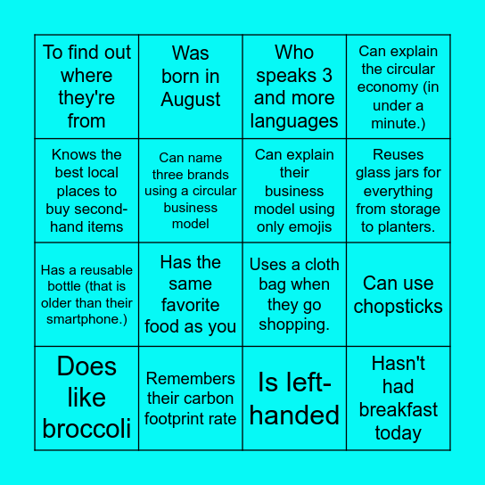 FIND SOMEONE WHO... Bingo Card