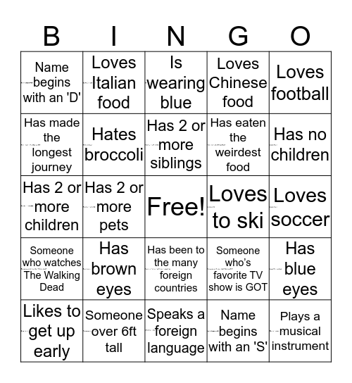LeAP Get to know ya BINGO! Bingo Card