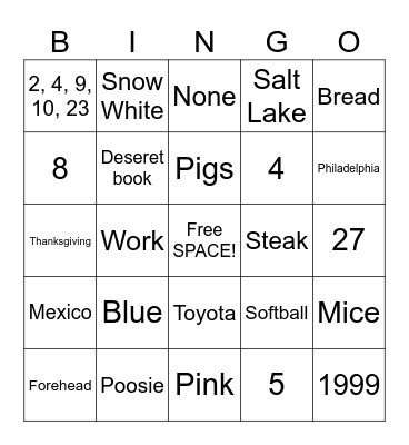 Emma's 50th birthday bingo Card