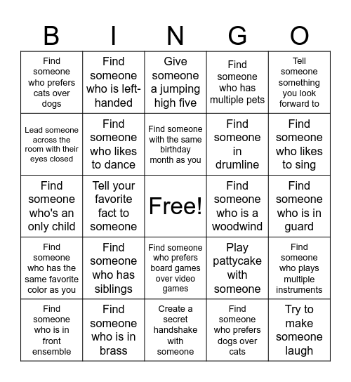 Human Bingo Card