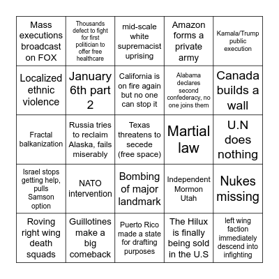 Boogaloo Bingo Card