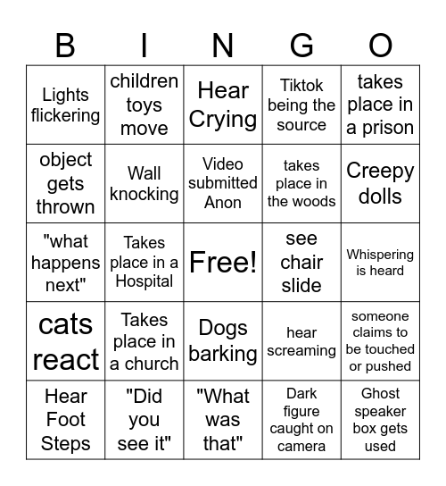 Spooky Sat Bingo Card