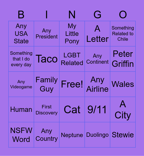 Infinite Craft Bingo Card