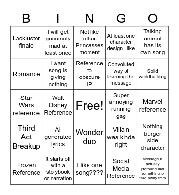 Wish Bingo Card