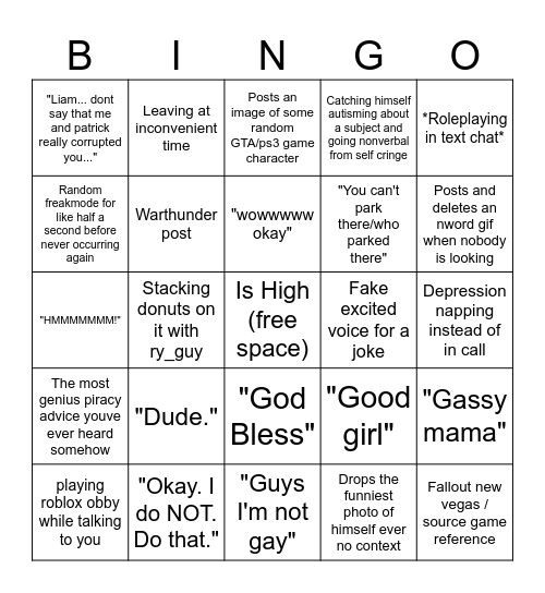 Rufat Bingo Card