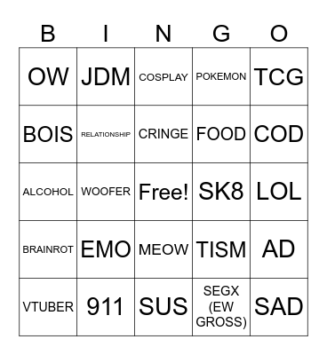 INSTAGRAM BINGO Card