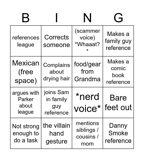 Cozcacuauhtli Bingo Card