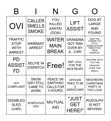 CHRISTMAS IN DISPATCH Bingo Card