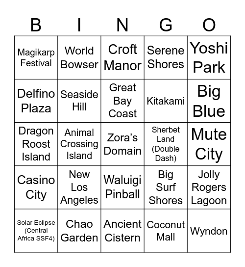 Bingo Team's Vacation Location's [Round 1] Xin No event decors? Bingo Card