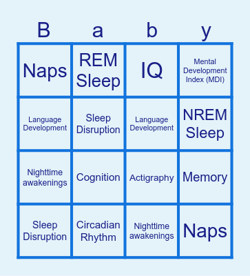 Impact of Sleep on Cognitive Development in Infants Bingo Card