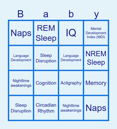 Impact of Sleep on Cognitive Development in Infants Bingo Card