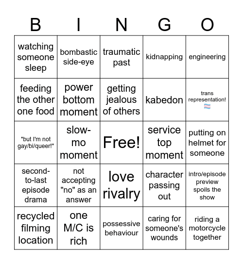 Mame thai BL Bingo Card
