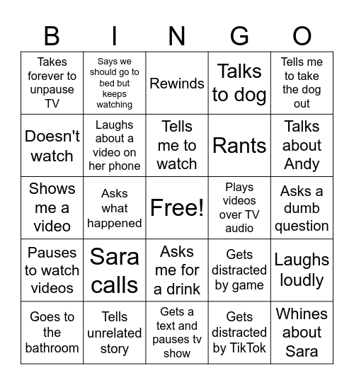 mother Bingo Card