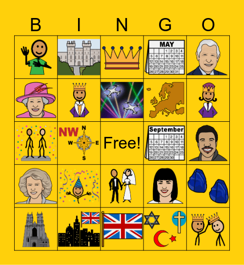 Coronation of King Charles III Bingo Card