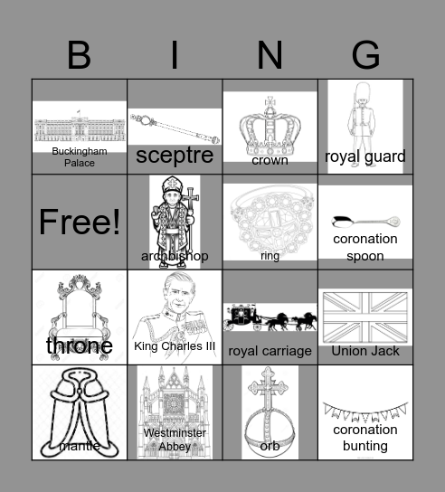 Coronation Bingo J Bingo Card