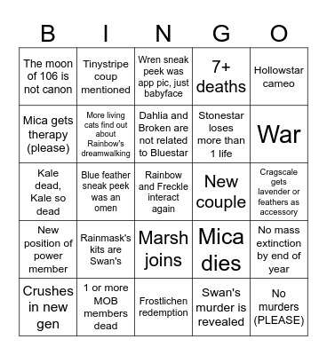 GalaxyClan Y21 predictions Bingo Card