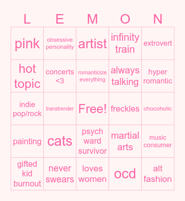 lem bingo Card