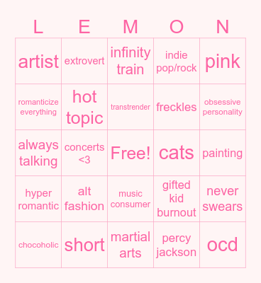 lem bingo Card