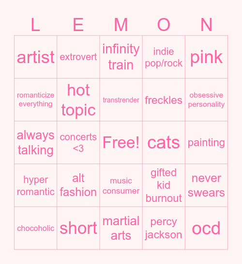 lem bingo Card