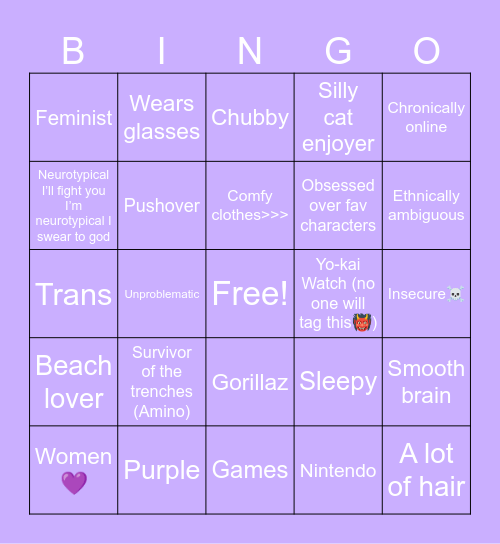 Caff Bingo Card